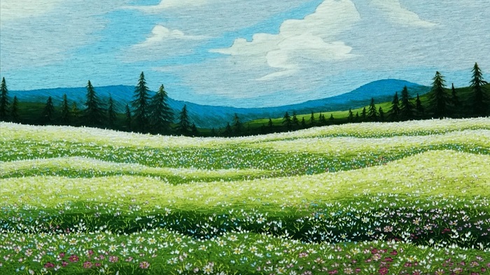Các bức tranh vẽ cánh đồng lúa chín quê em đẹp nhất